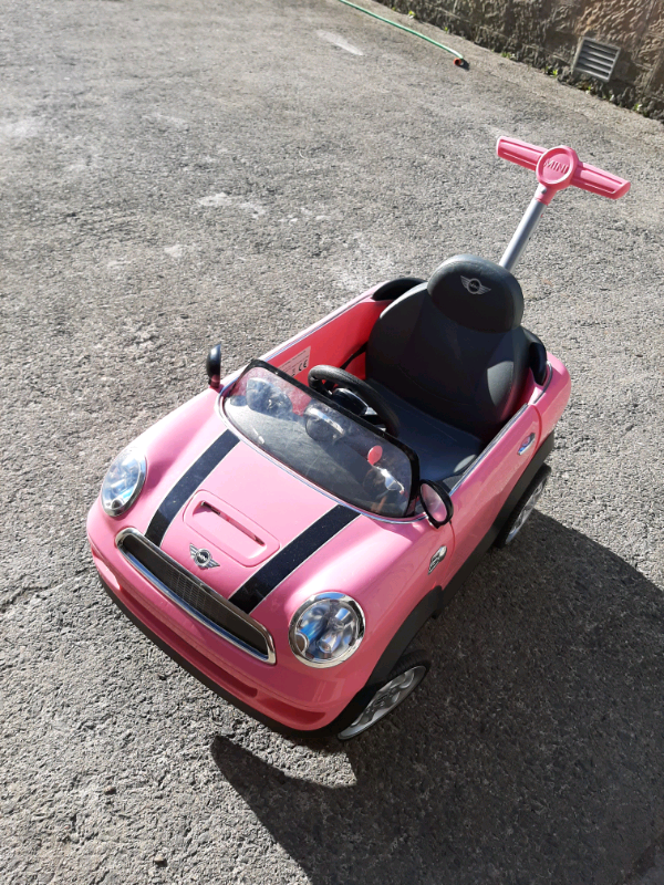 pink mini push along car